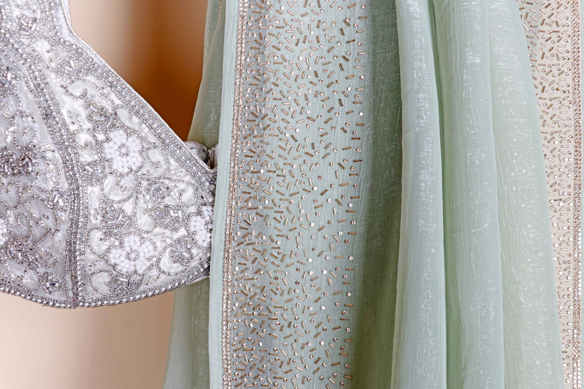 Pista Kanchan Sitara Saree - 915