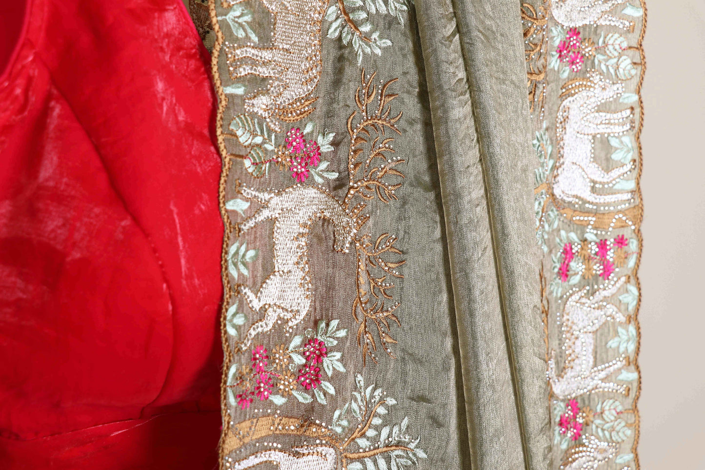 Vana Shringaar Embroidered Tissue Saree