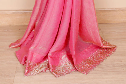 Gulaabi Kanchan Sitara Saree - 916