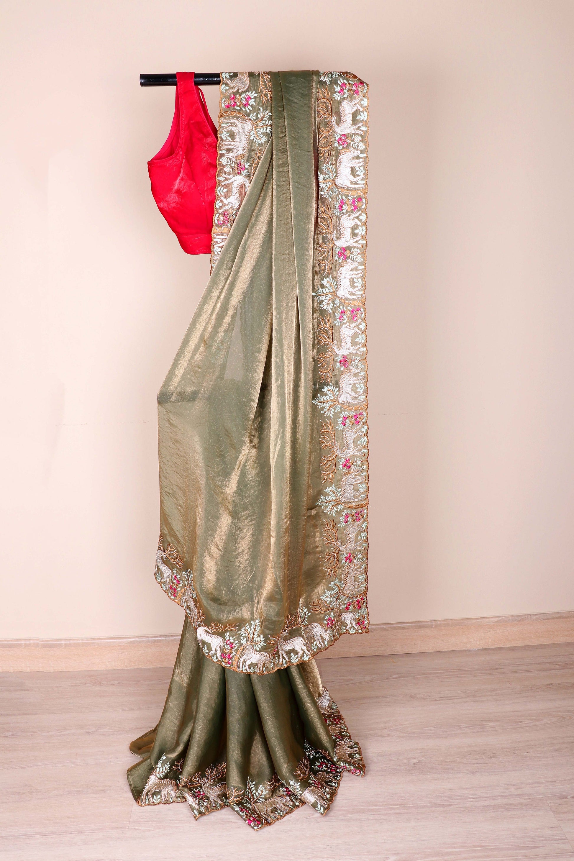 Vana Shringaar Embroidered Tissue Saree