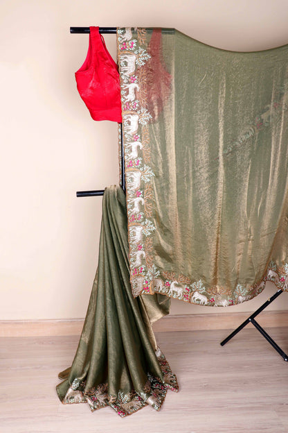 Vana Shringaar Embroidered Tissue Saree