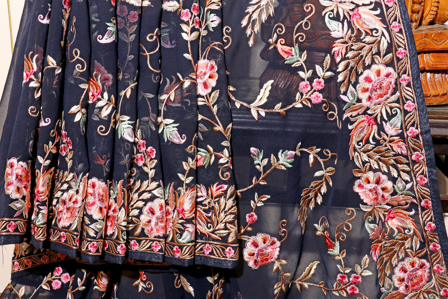 Midnight Garden Parsi Gara Saree 548