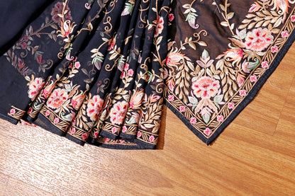 Midnight Garden Parsi Gara Saree 548