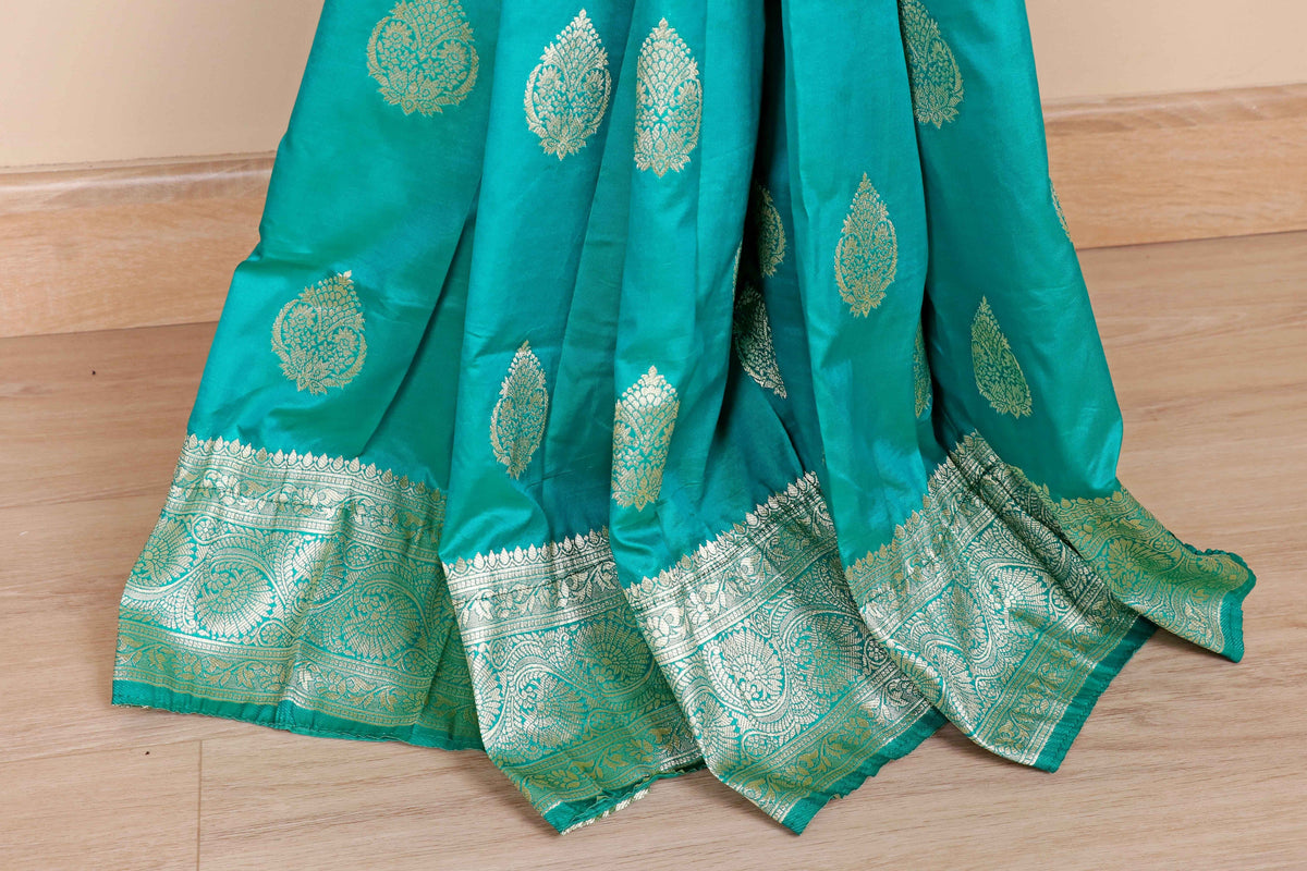 Mayur Neel Banarasi Zari Saree - 922