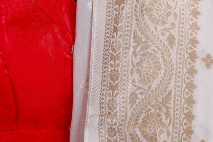 Shwet Suvarna Khaddi Georgette Saree - 923