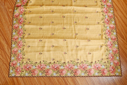 Sunehri Phool  Pure Linen Saree 550