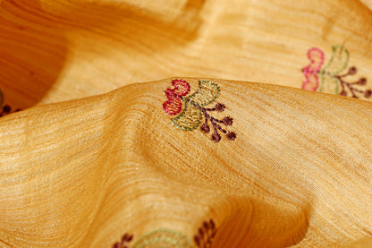 Sunehri Phool  Pure Linen Saree 550