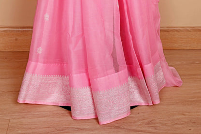 Gulaabi Rajat Buti Saree - 926