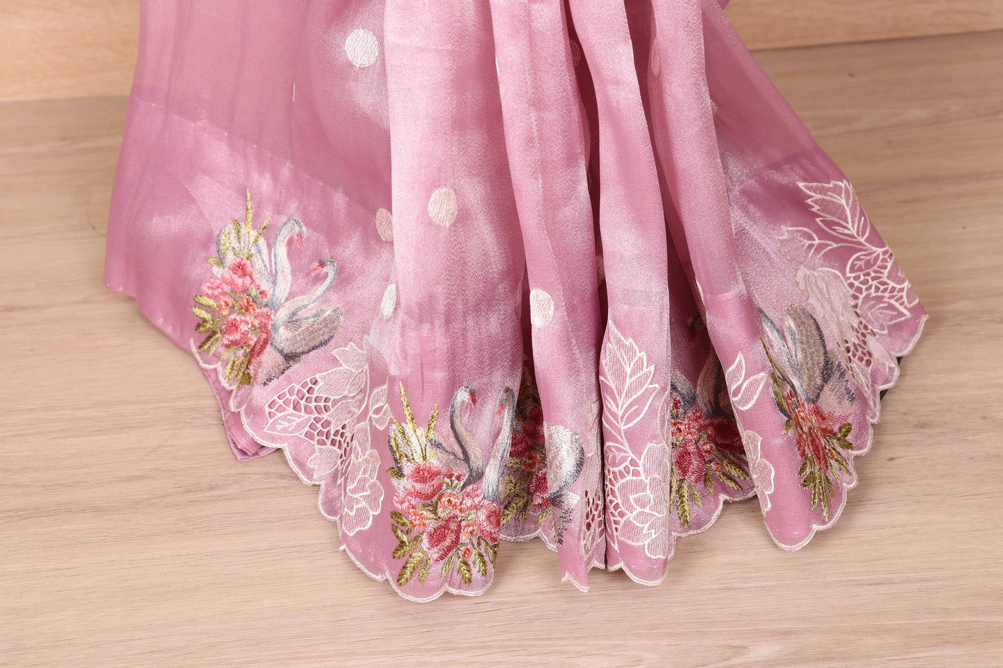 Gulaabi Pakshi Soft Organza Saree - 768