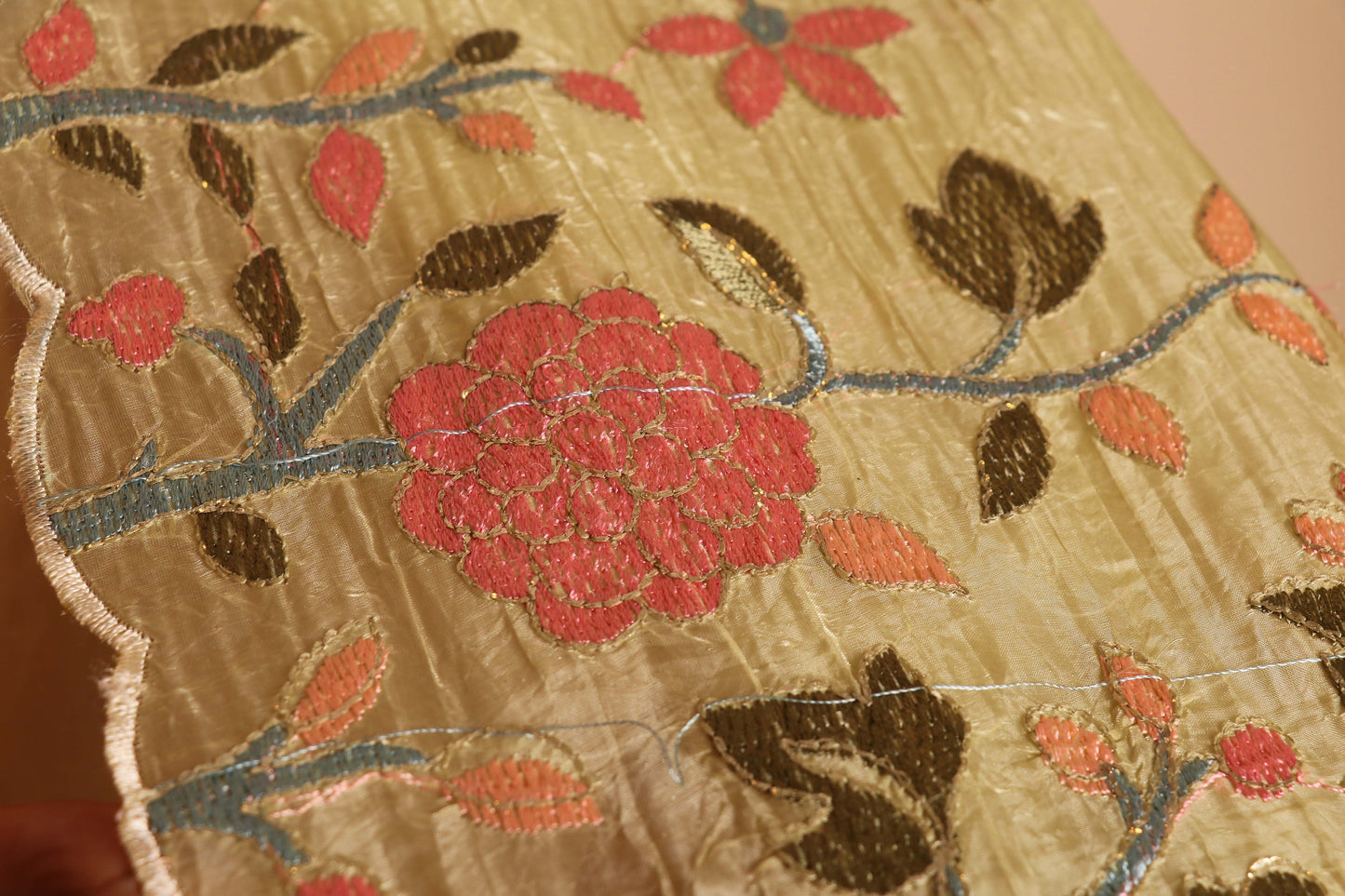Harit Pakshi Phool Soft Organza Saree - 769