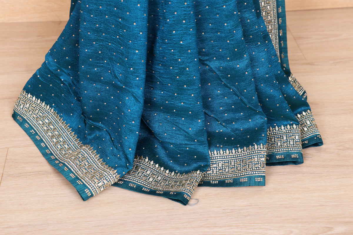 Mayur Neel Kanchan Buti Saree - 931