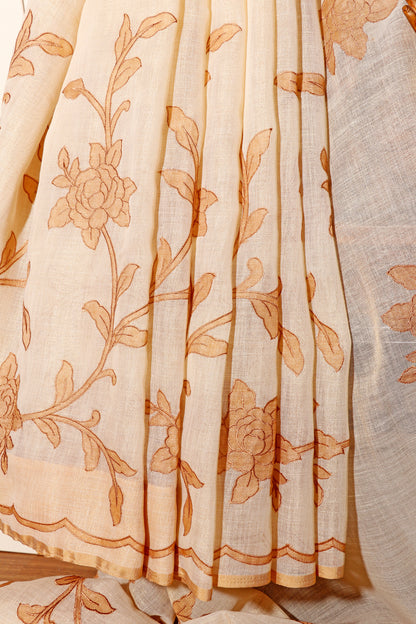 Sundarvaani Pure Linen Saree 554