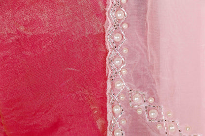 Gulaabi Moti Glass Chiffon Saree - 932