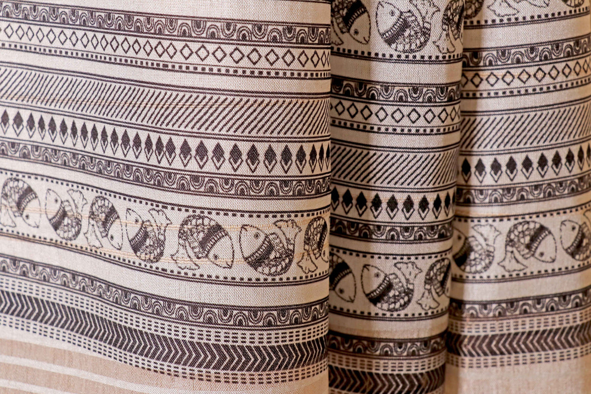 Krem Bhoomi Buti Printed Kalamkari Saree - 935