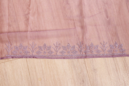Dhuli Gulaabi Sitara Pushpa Saree - 936