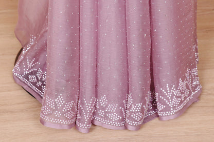 Dhuli Gulaabi Sitara Pushpa Saree - 936