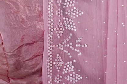 Dhuli Gulaabi Sitara Pushpa Saree - 936