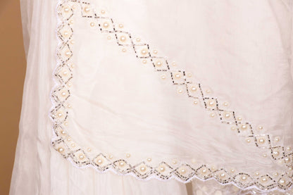 Shwet Moti Sitara Glass Chiffon Saree - 937