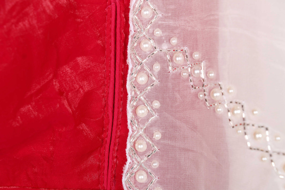 Shwet Moti Sitara Glass Chiffon Saree - 937