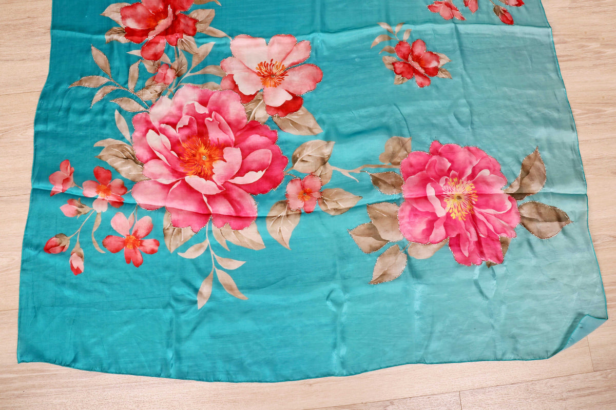 Mayur Neel Pushpa Glass Chiffon Saree - 938