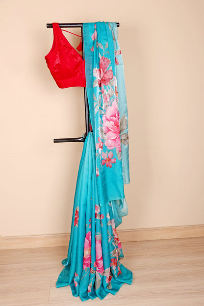 Mayur Neel Pushpa Glass Chiffon Saree - 938