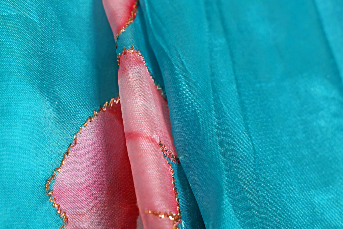 Mayur Neel Pushpa Glass Chiffon Saree - 938