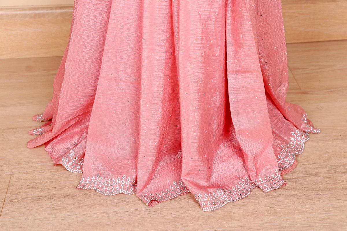 Gulabi Lace Chiffon Saree - 943