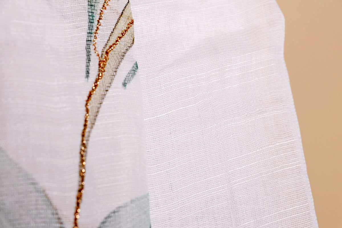 Pushpa Rang Tassel Linen Saree - 944