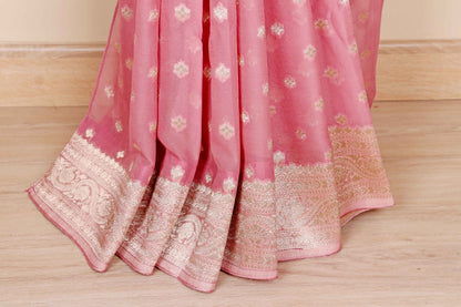 Gulabi Buti Banarasi Khaddi Georgette Saree - 948