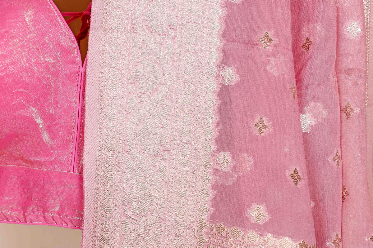 Gulabi Buti Banarasi Khaddi Georgette Saree - 948