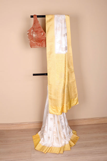 Swarna Shwet Pure Mashru Silk Saree - 949