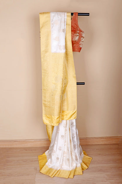 Swarna Shwet Pure Mashru Silk Saree - 949
