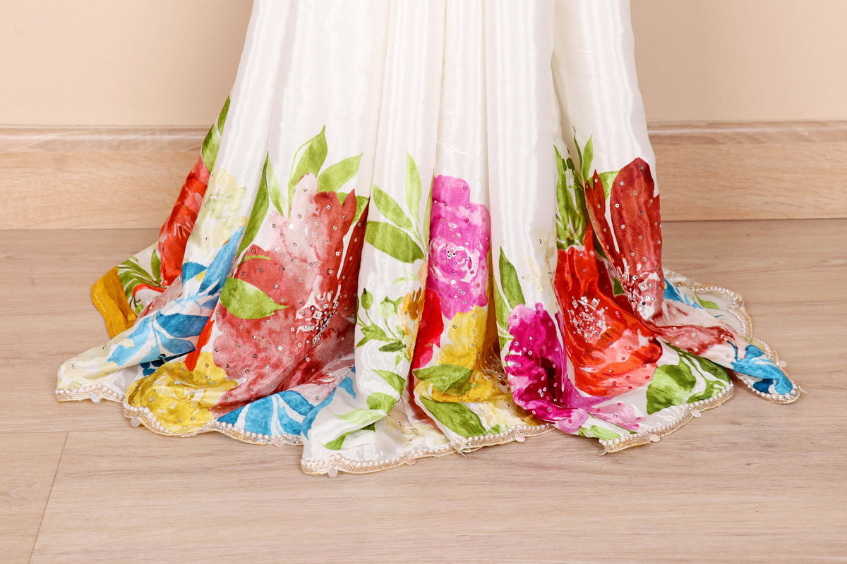 Pushpa Varsha Digital Print Italian Crepe Saree - 954