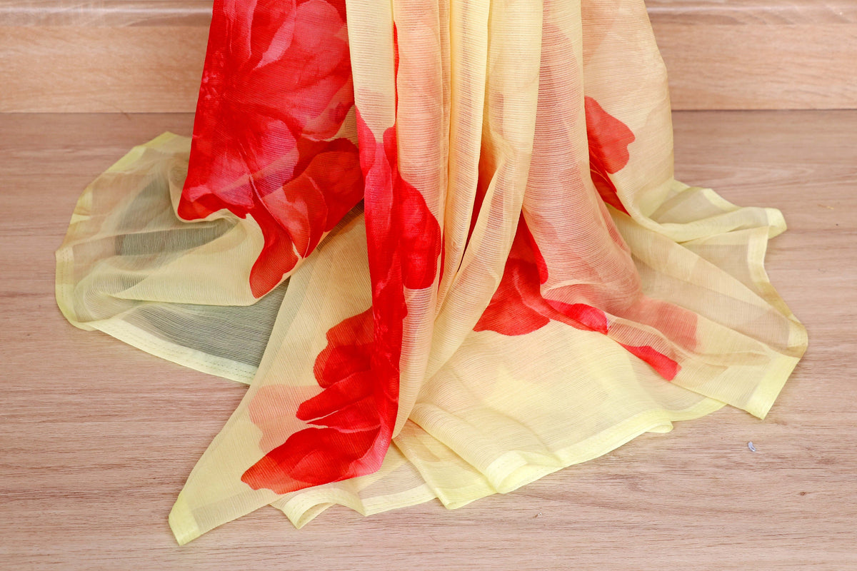 Vasant Poppy Chiffon Saree - 960