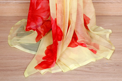 Vasant Poppy Chiffon Saree - 960