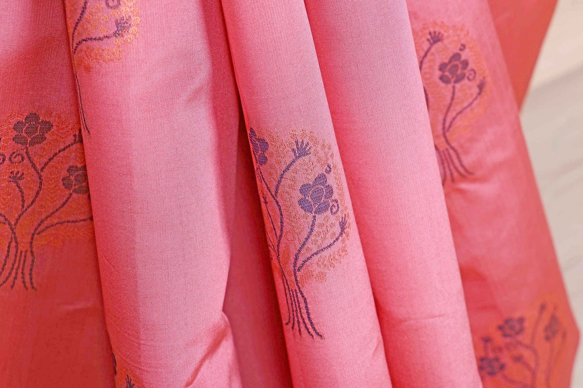 Rose Pink Silk Saree - 964