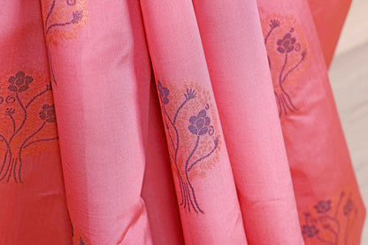Rose Pink Silk Saree - 964