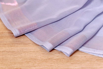 Silver Grey Ombre Pure Diamond Chiffon Saree - 967