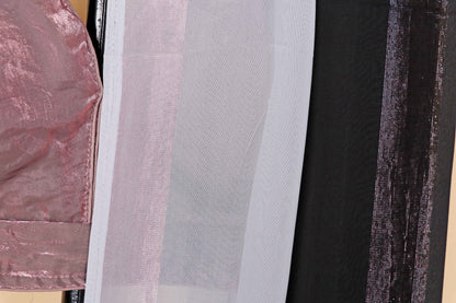 Silver Grey Ombre Pure Diamond Chiffon Saree - 967