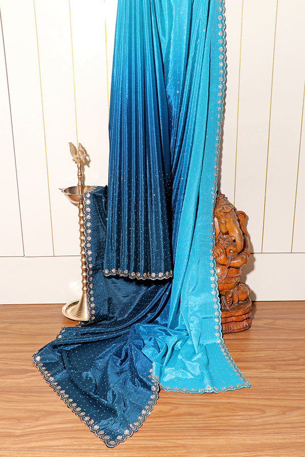 Ombre Sky Silk Saree (NEW-207-R-207)