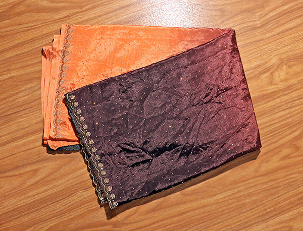 Sunset Ombre Mirror Silk Saree (NEW-209-R-209)