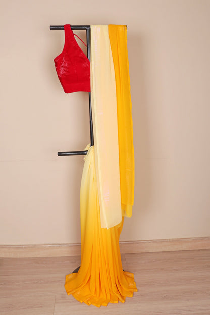 Sunshine Ombre Pure Chiffon Saree - 973