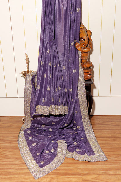 Royal Amethyst Zari Silk Saree (New 210-R-210)