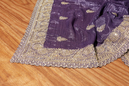 Royal Amethyst Zari Silk Saree (New 210-R-210)