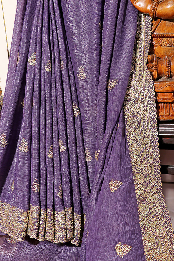 Royal Amethyst Zari Silk Saree (New 210-R-210)