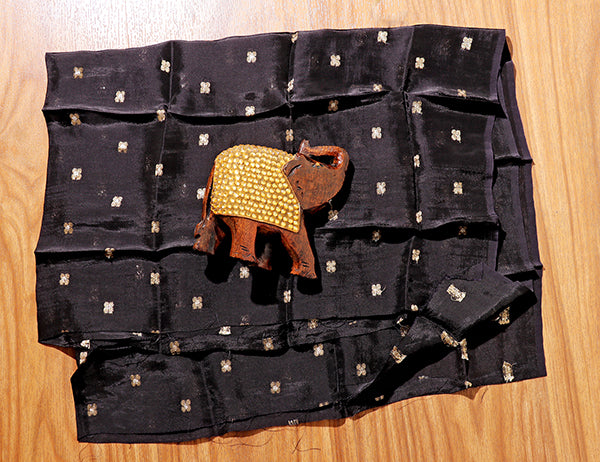 Stone Mosaic Block Print Saree (New 214-R-214)