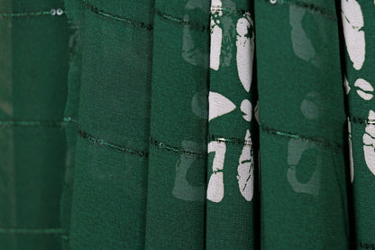 Bottle Green Batik Botanical Georgette Saree - 978