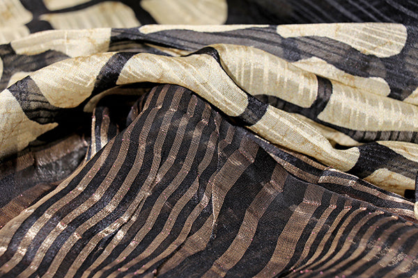 Stone Mosaic Block Print Saree (New 214-R-214)