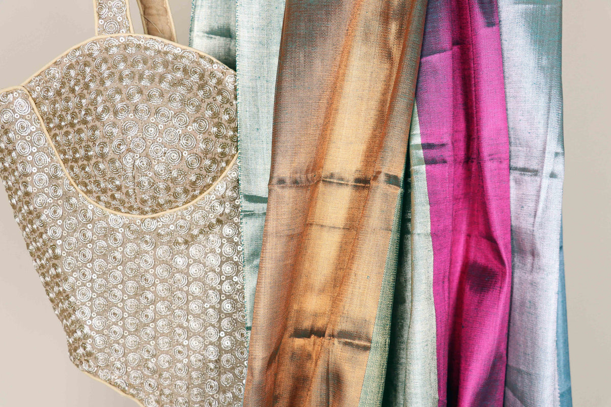 Multicolour Stripe Tissue Silk Saree - 984