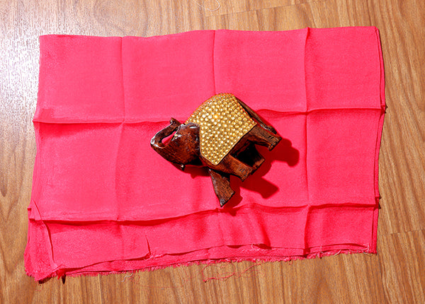 Coral Bloom Pure Chiffon Saree (New 218-R-218)